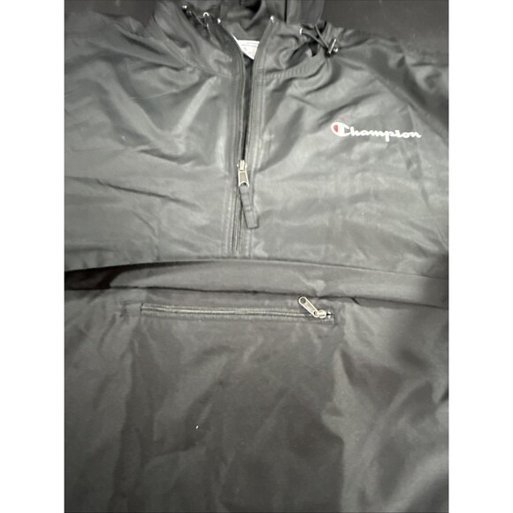 Champion Men's 2XL Black Jacket, Stadium Packable Hooded Windbreaker - Picture 3 of 9